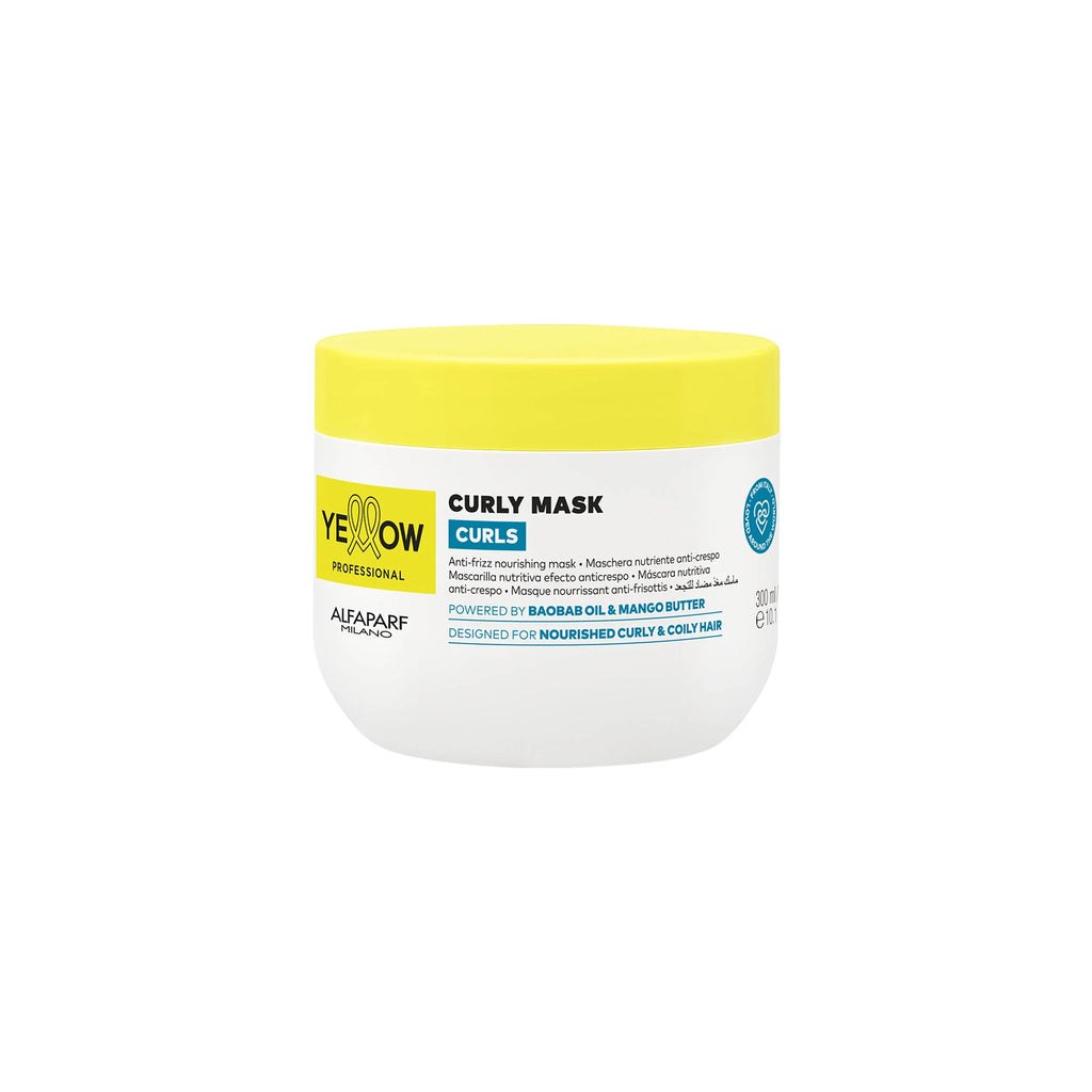 Yellow Pro/Curly Mask 300ml-Maschera nutriente per capelli ricci, mossi e coily
