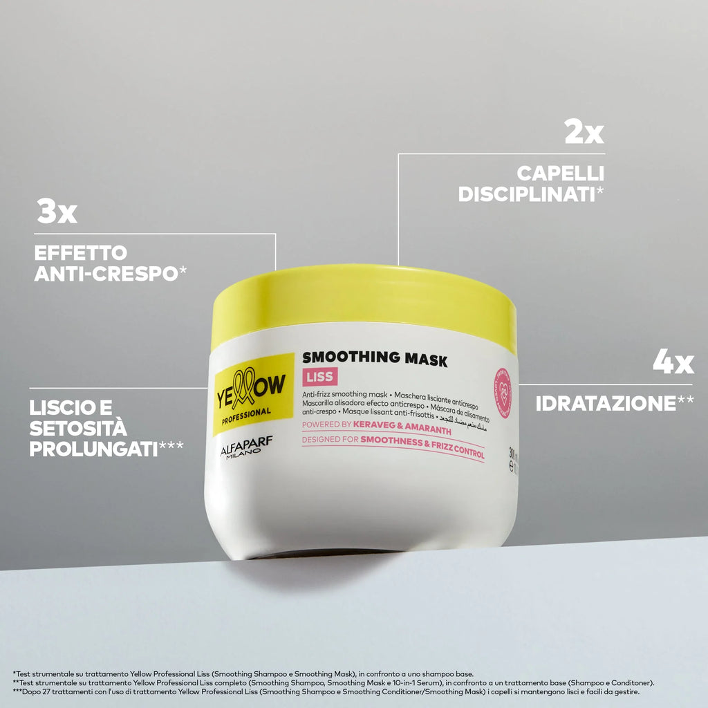Yellow Pro/Smoothing Mask 300ml-Maschera lisciante per capelli indisciplinati