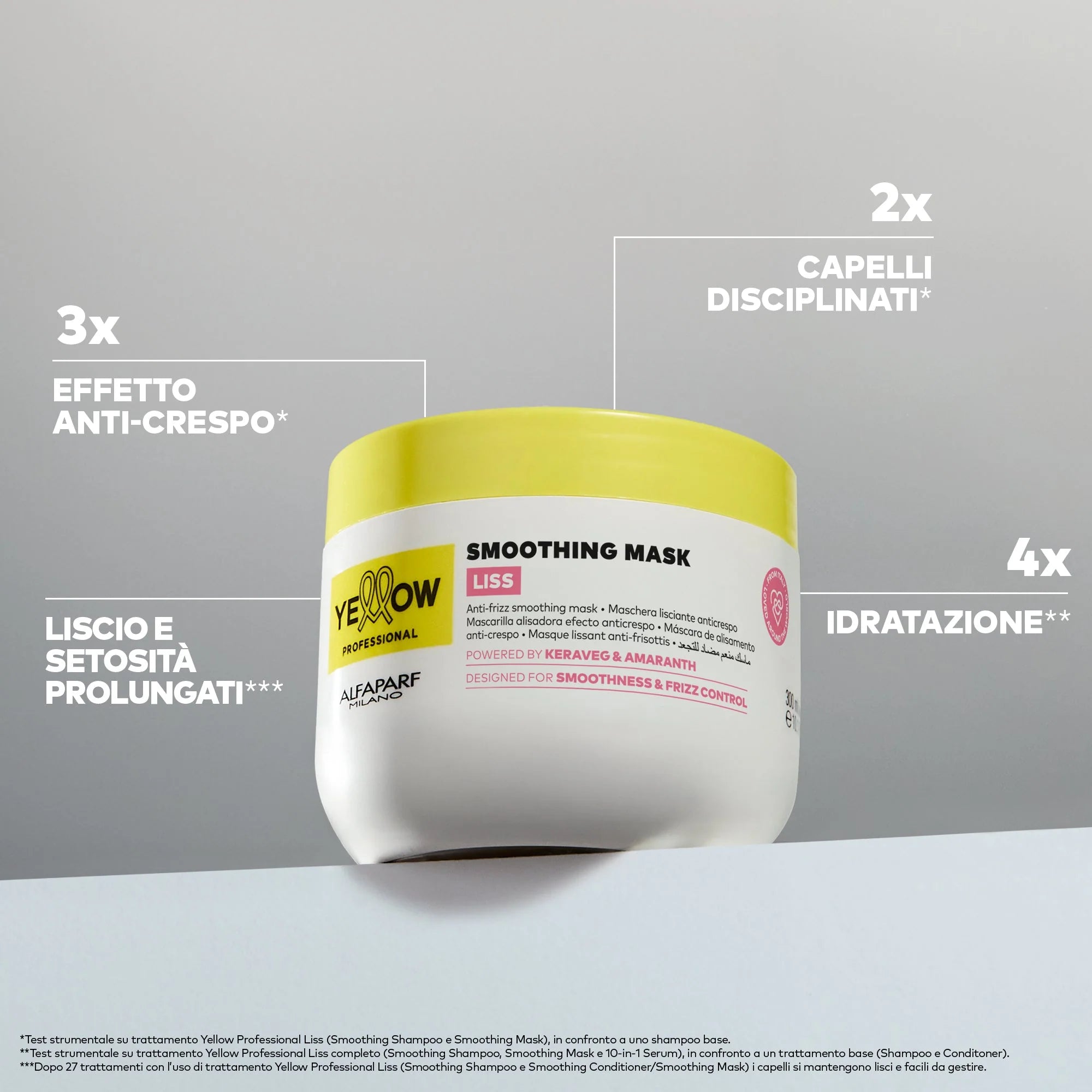 Yellow Pro/Smoothing Mask 300ml-Maschera lisciante per capelli indisciplinati