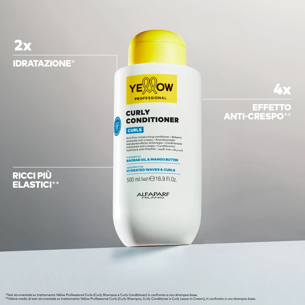 Yellow Pro/Curly Conditioner 500ml-Conditioner idratante per capelli ricci, mossi e coily