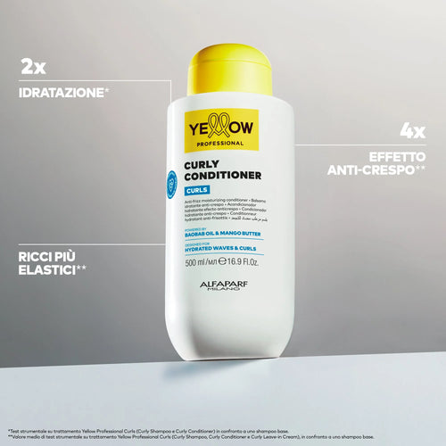 Yellow Pro/Curly Conditioner 500ml-Conditioner idratante per capelli ricci, mossi e coily