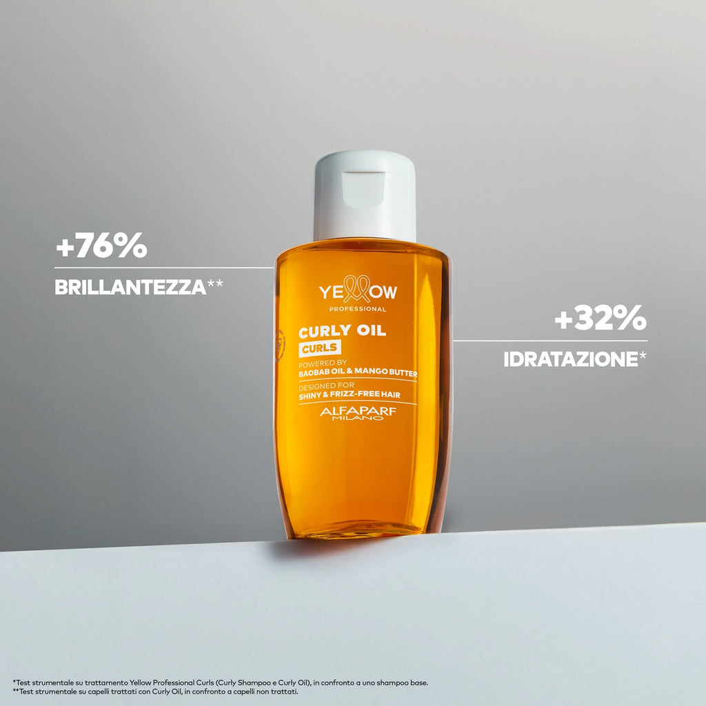 Yellow Pro/Curly Oil-Olio idratante anti crespo per capelli ricci, mossi e coily 100ml