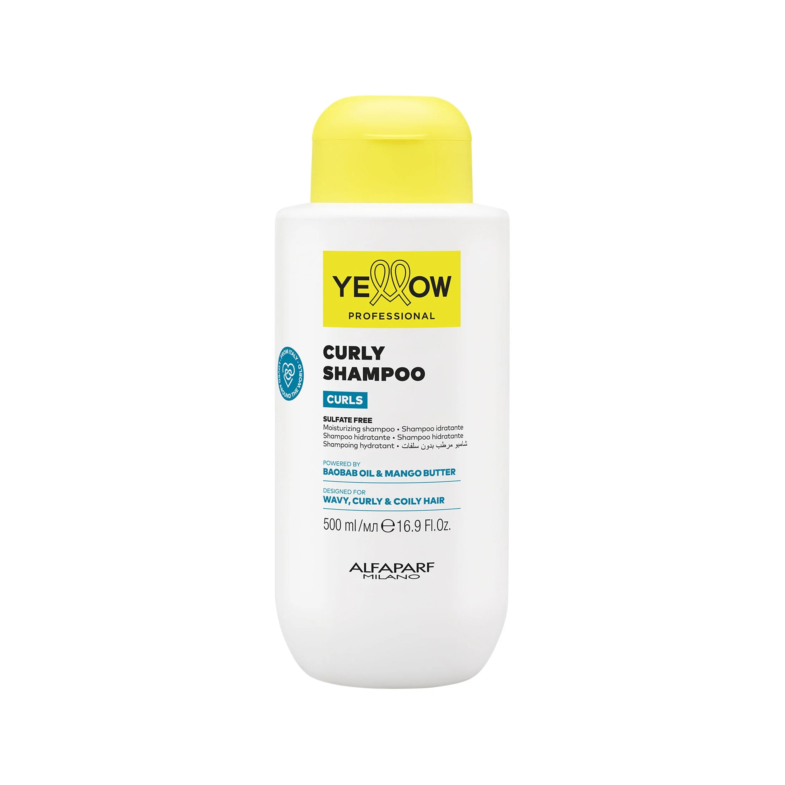 Yellow Pro/Curly Shampoo 500ml-Shampoo idratante per capelli ricci, mossi e coily