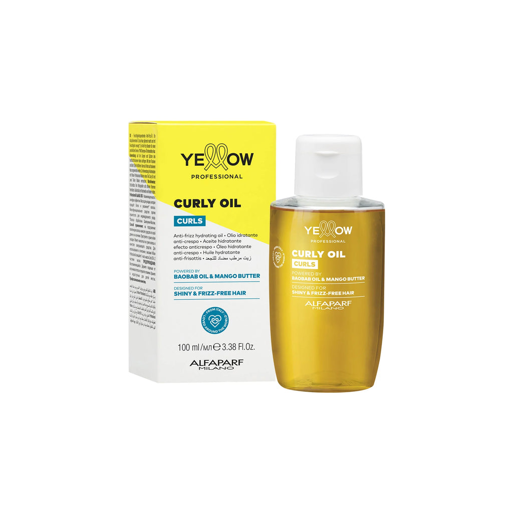 Yellow Pro/Curly Oil-Olio idratante anti crespo per capelli ricci, mossi e coily 100ml