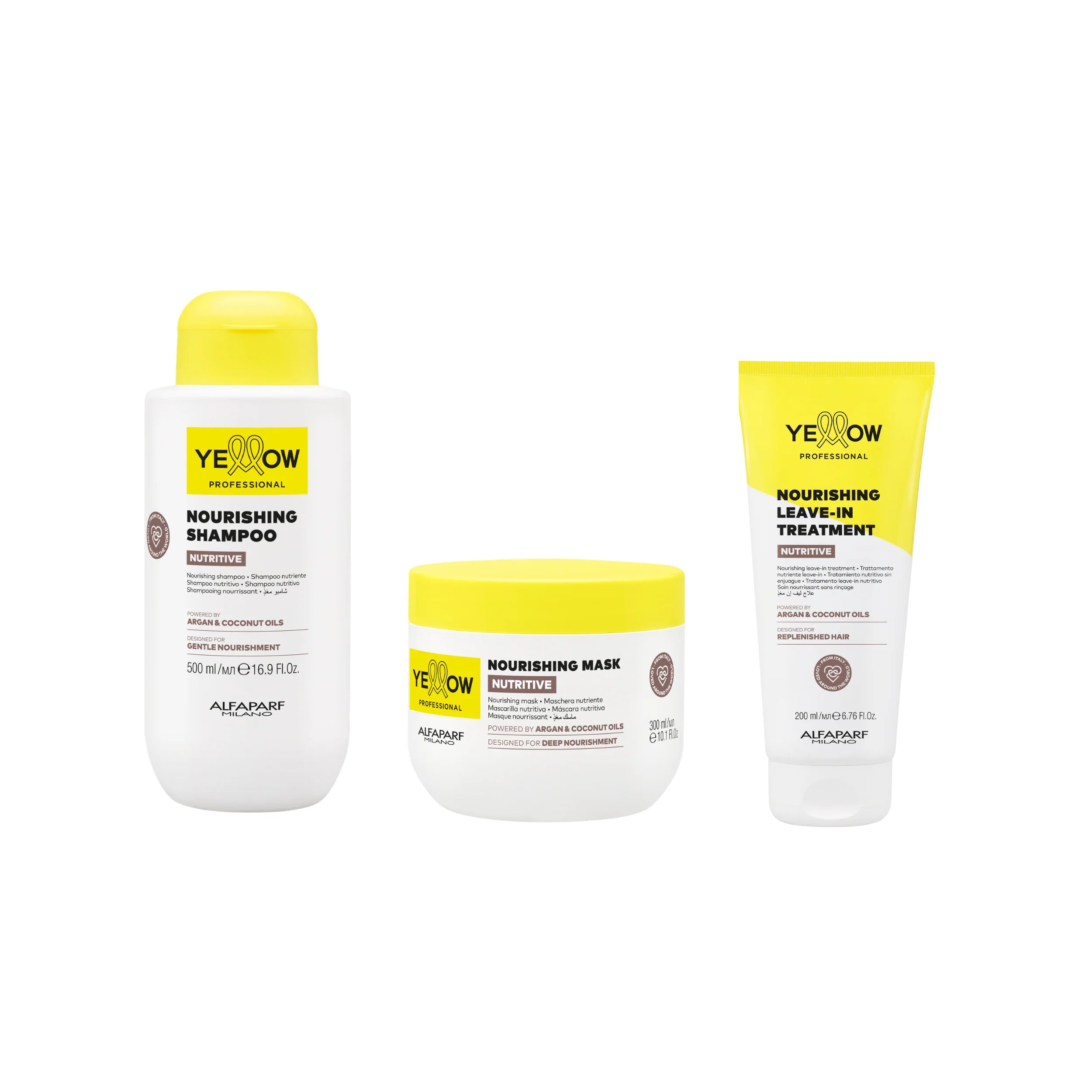 Set Yellow Professional | Nourishing Shampoo + Mask + Leave-in